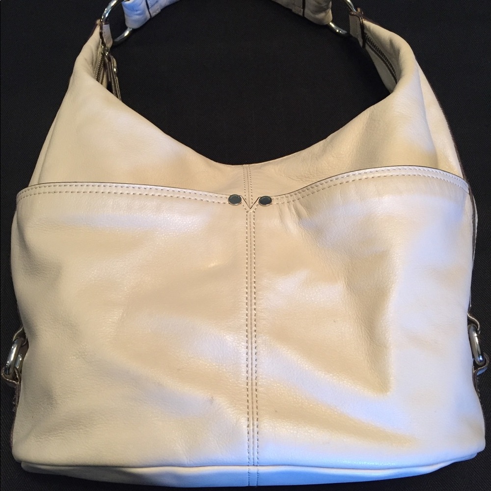 Tignanello soft Cream Leather Bucket Bag